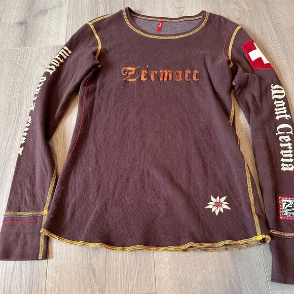 Alp N Rock Tops - Alp N Rock Dark Brown Graphic Long Sleeve Tee